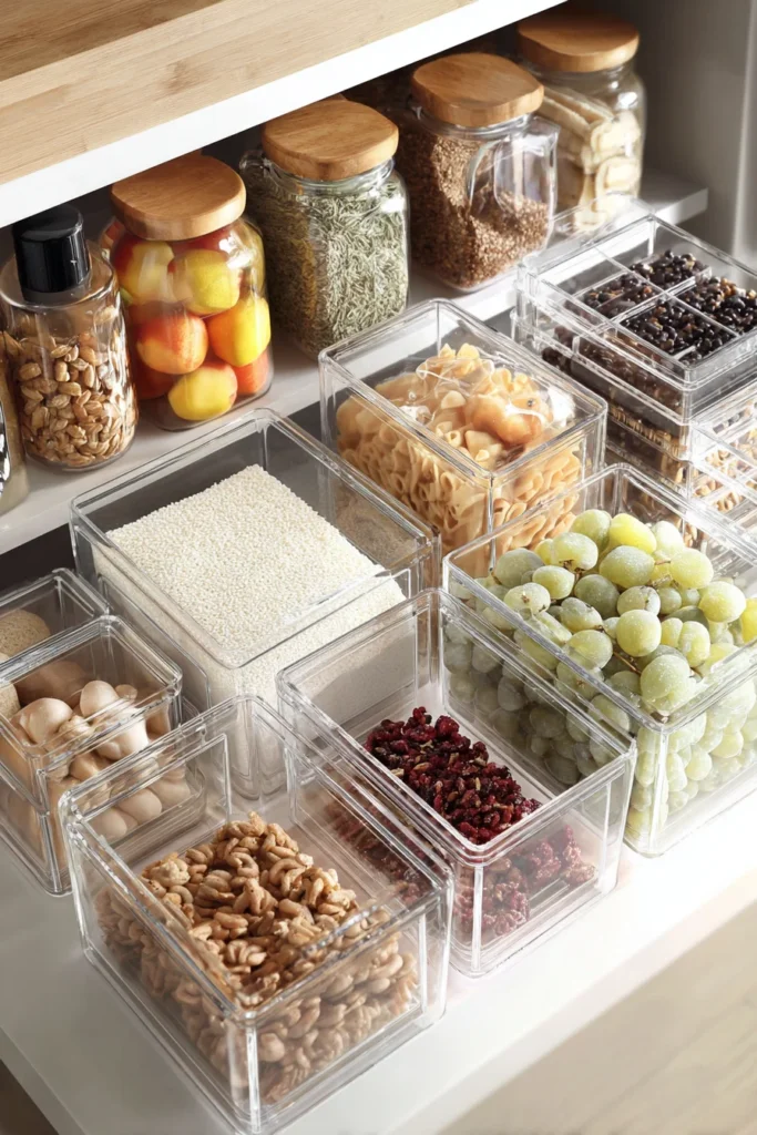 3. Clear Plastic Drawer Organizer Set