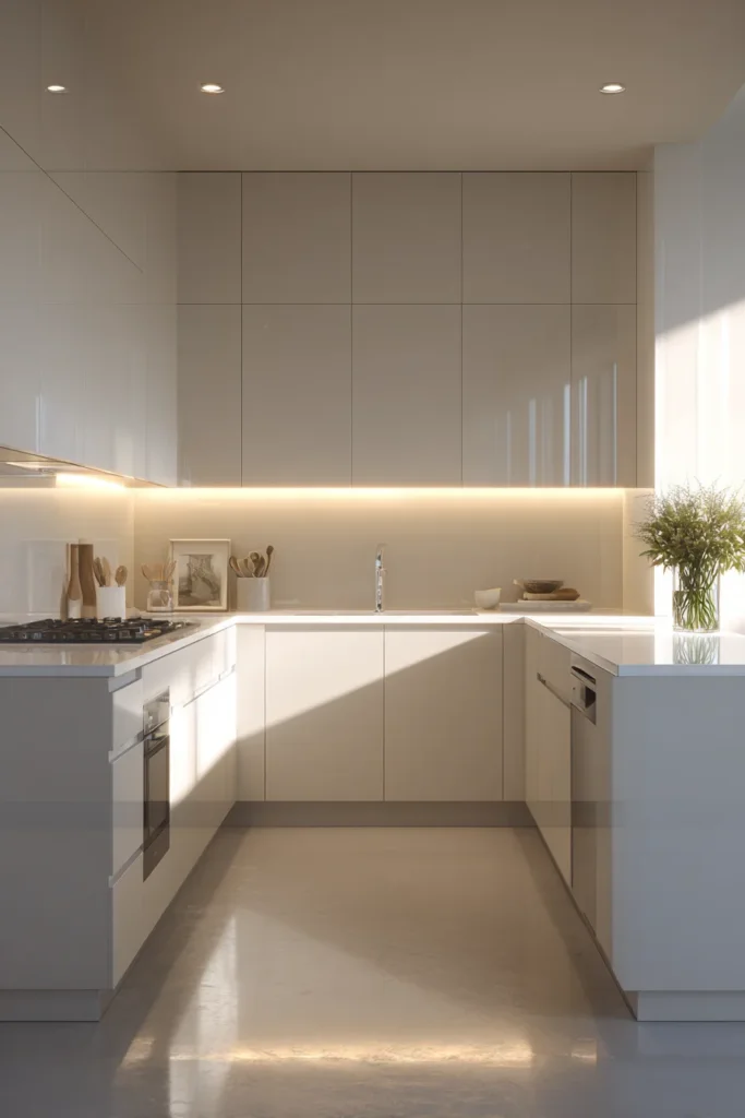 L Shaped Compact Kitchen Layout