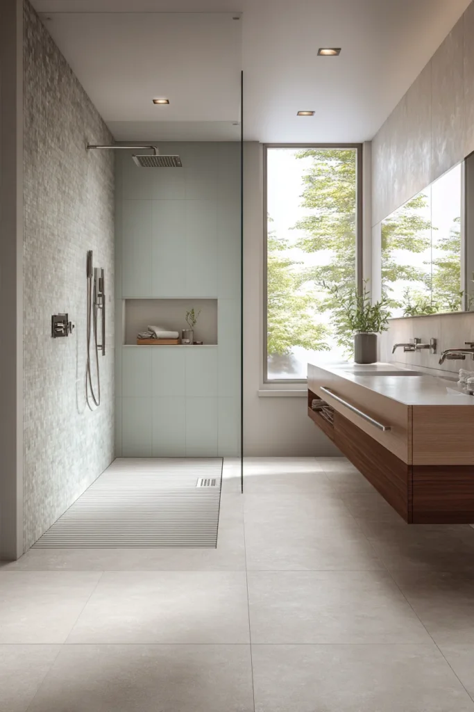 Curbless Shower for Easy Access and Safety