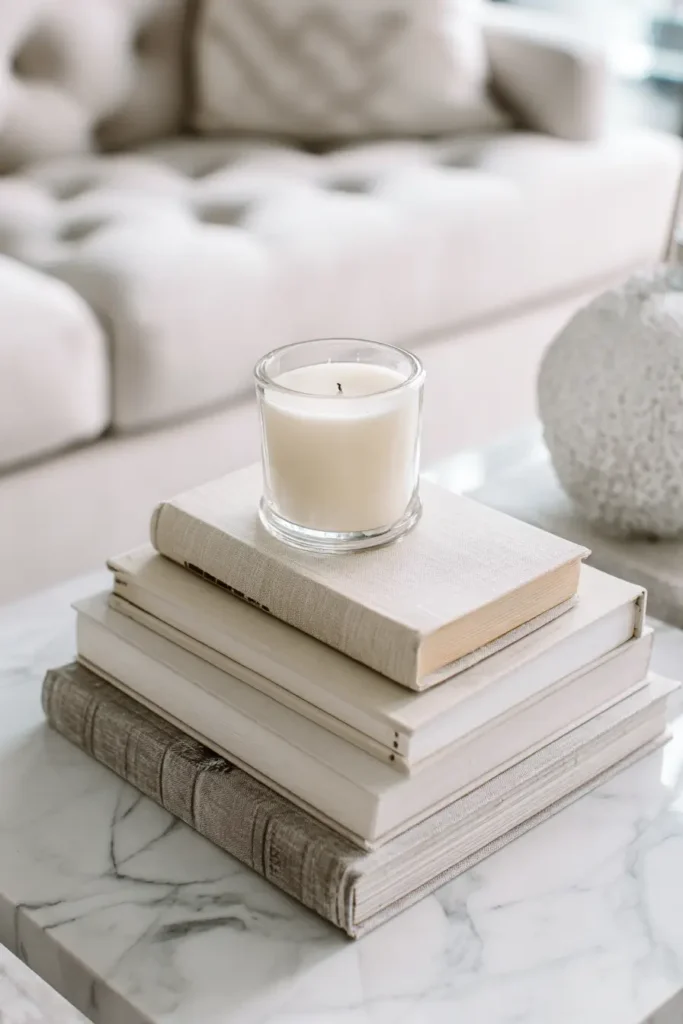 5. Thrifted Books for Coffee Table Styling