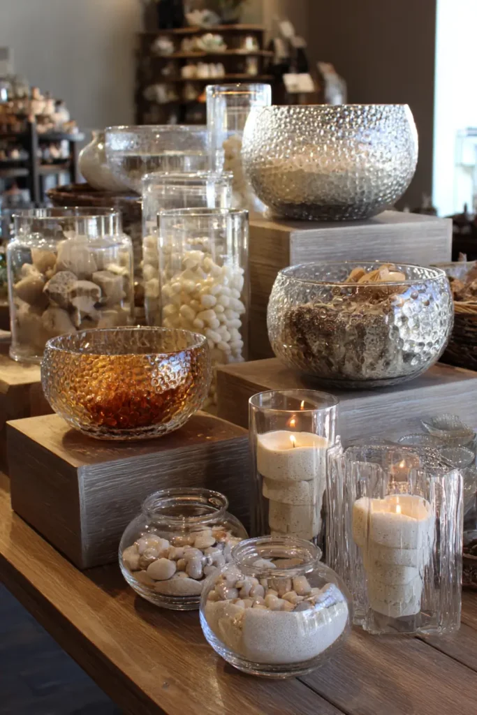 6. Glassware Turned Luxury Display Decor