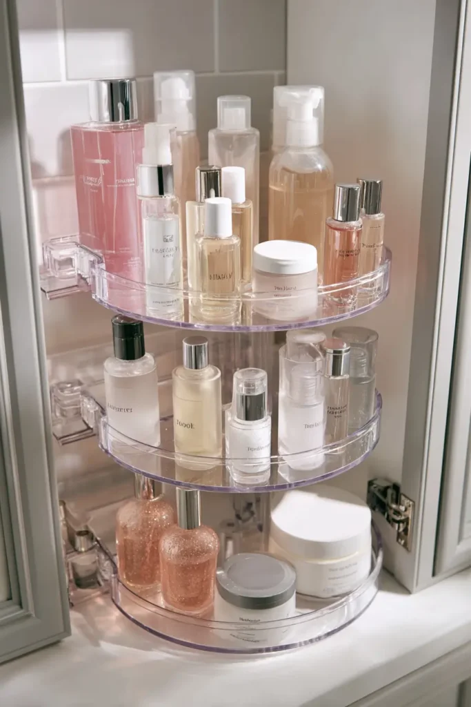 6. Rotating storage that makes items easy to reach