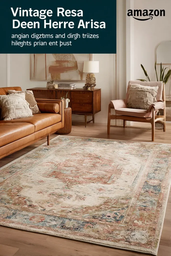 6. The Vintage Washable Area Rug That Handles Real Life