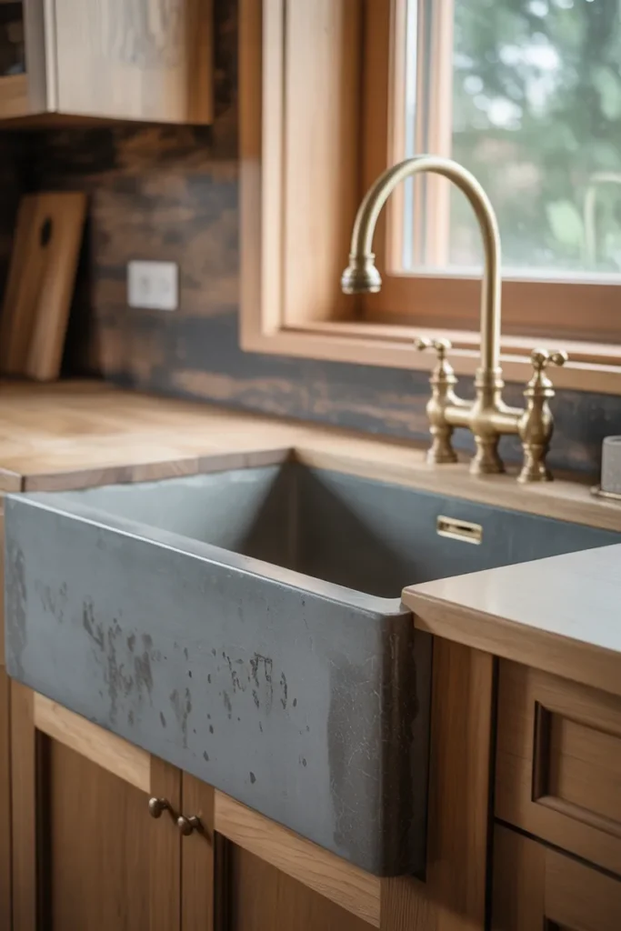 7. Choose a Concrete or Fireclay Sink