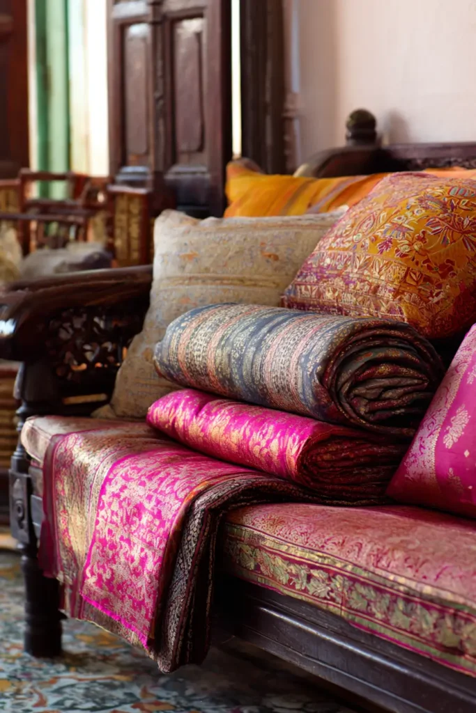 7. Secondhand Silk & Vintage Saris as Throws
