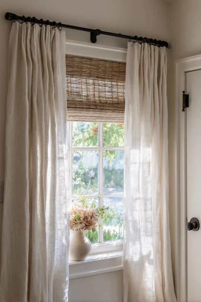 7. Skip Barn Door Curtain Rods. Use Roman Shades Instead.