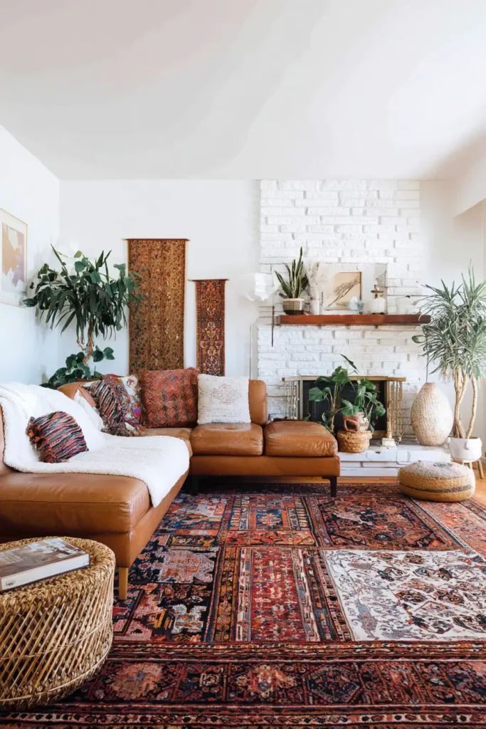 7. Thrift Rugs Styled into Modern Layered Looks