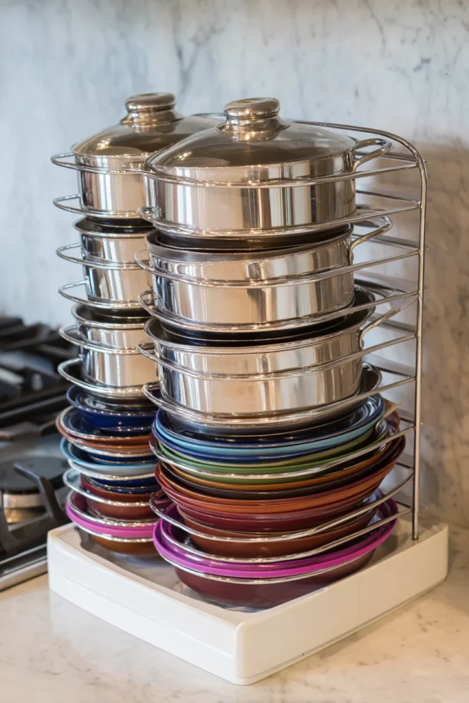 8. Adjustable Pot Lid Organizer