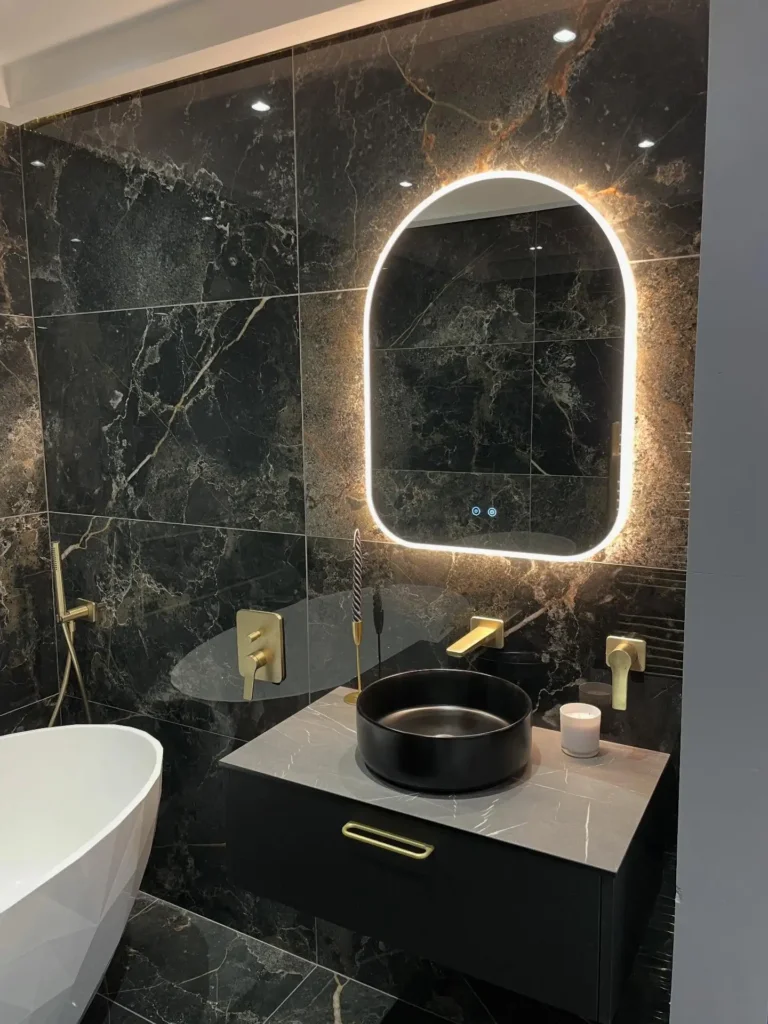 8. Install a Frameless Mirror or Backlit LED Mirror