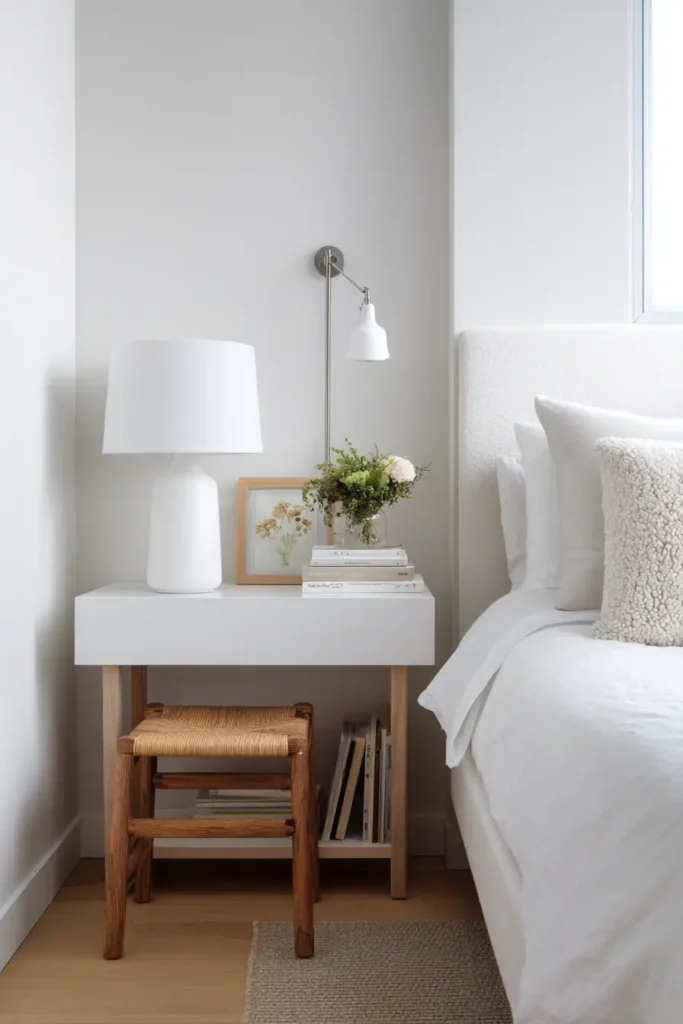 8. Swap Your Nightstand for a Skinny Console Table