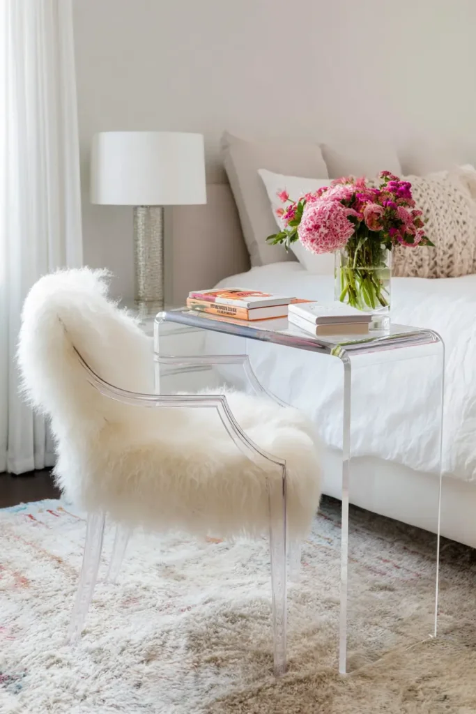 9. Choose Clear Furniture That Disappears