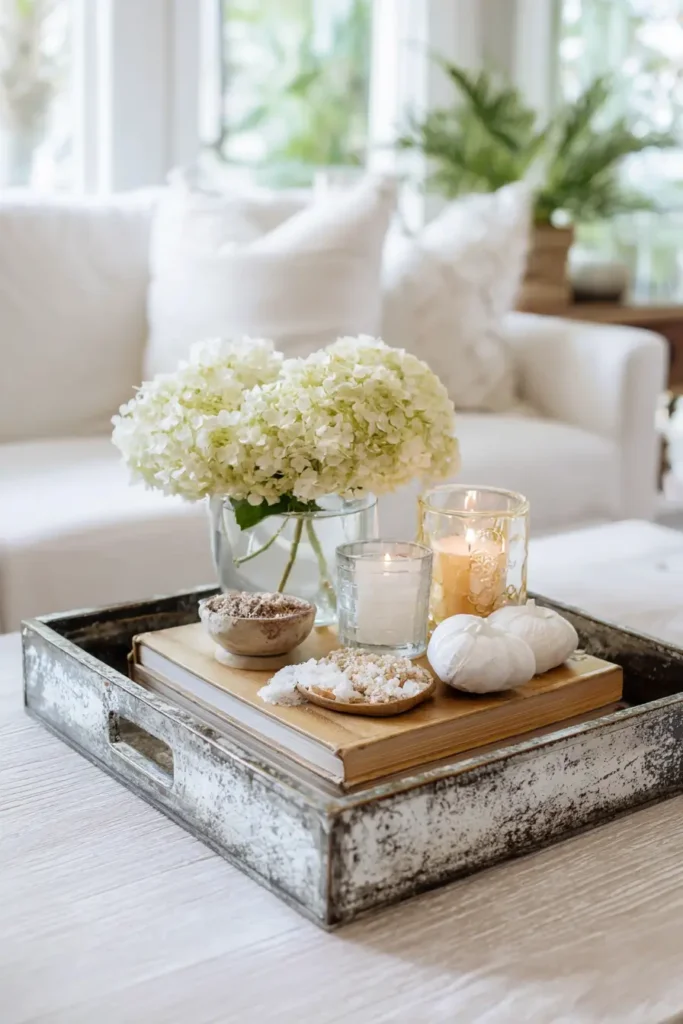 9. Old Trays Turned Luxe Coffee Table Decor