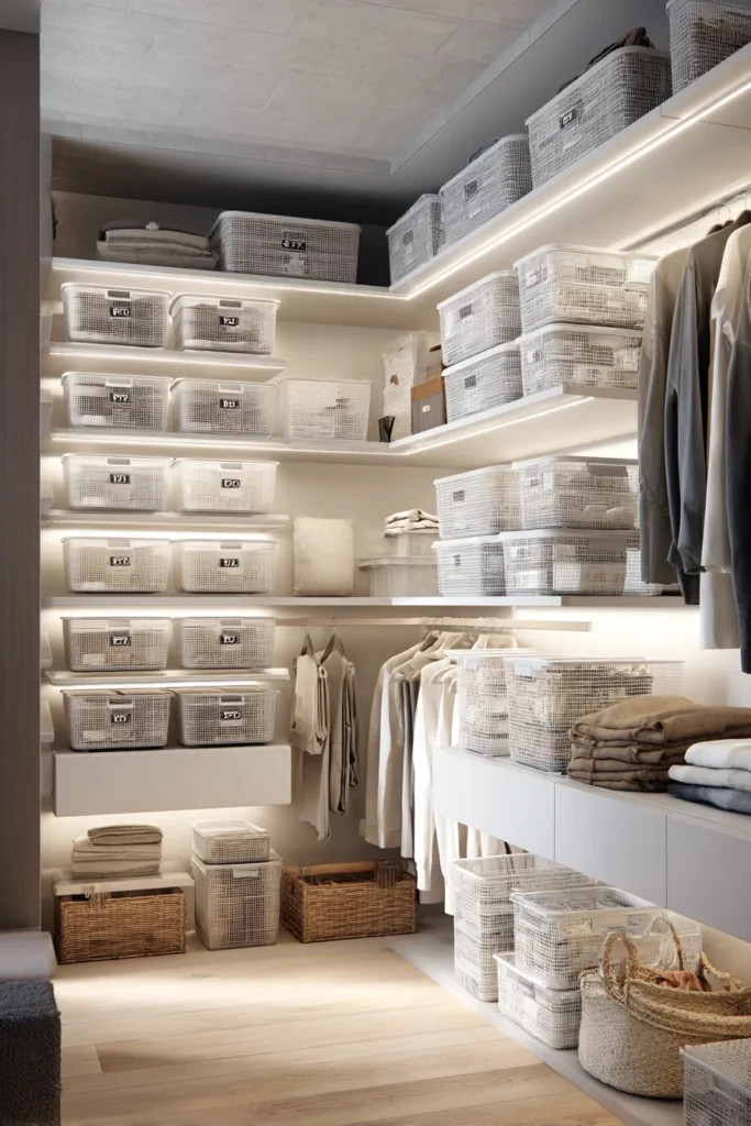 Add Labeled Storage Bins