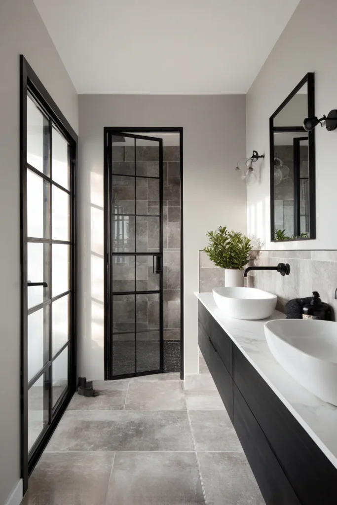 Modern Black and White Bathroom Ideas with Fixtures