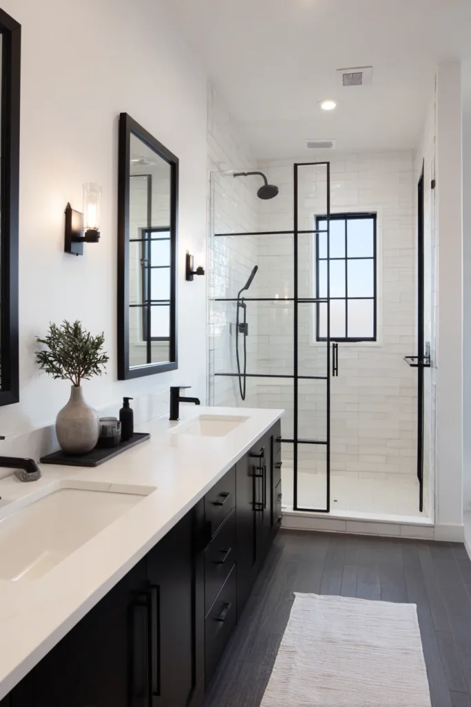 Modern Black and White Bathroom Ideas with Fixtures