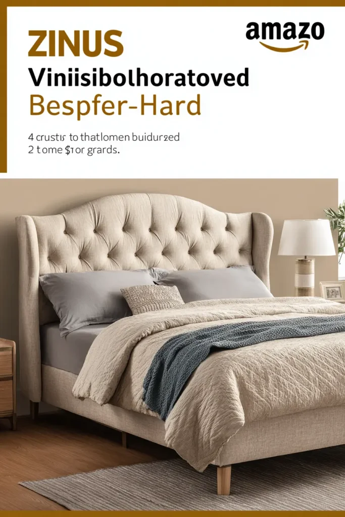Number 4. Zinus Vivian Upholstered Headboard – Amazon$126