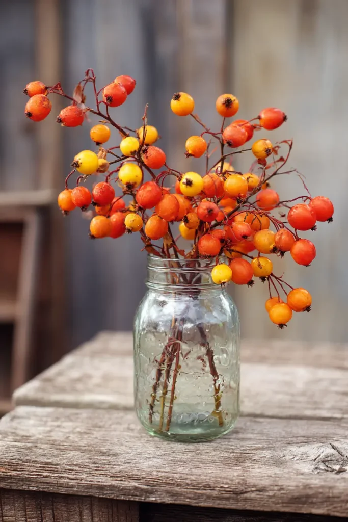 Use Bittersweet or Rose Hips as Natural Color