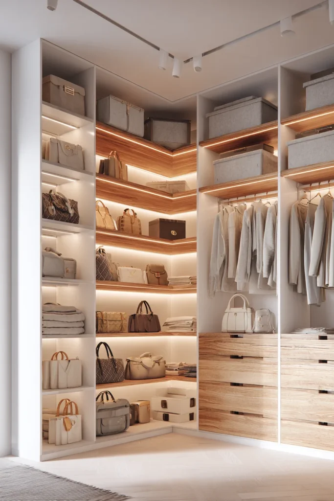 Use Corner Closet Organizers