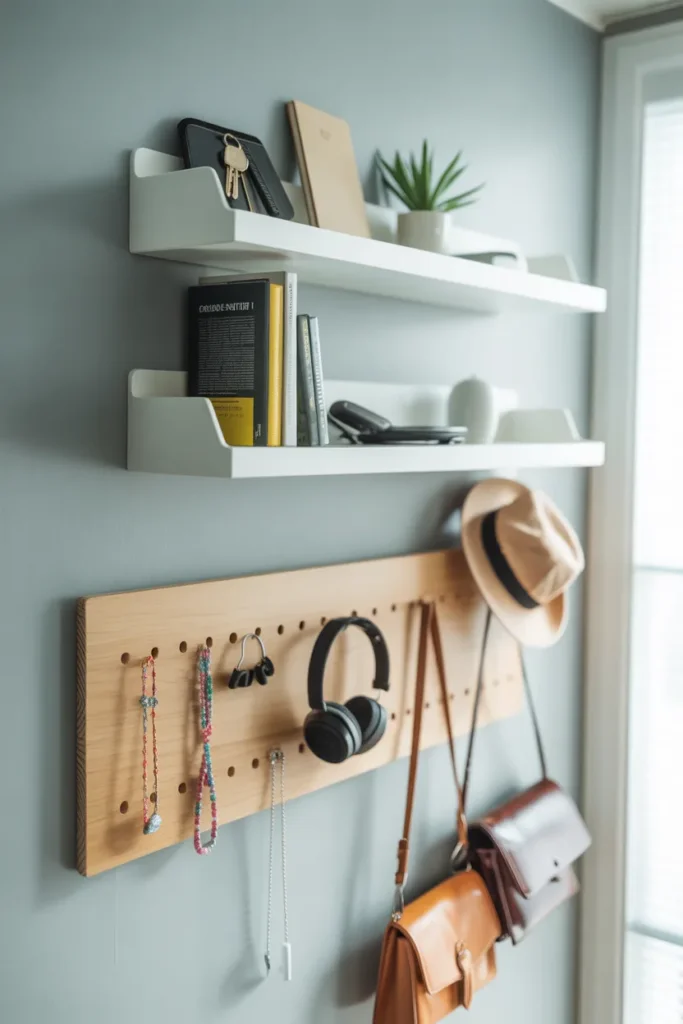 Wall Shelves and Pegboards That Won't Ruin Paint