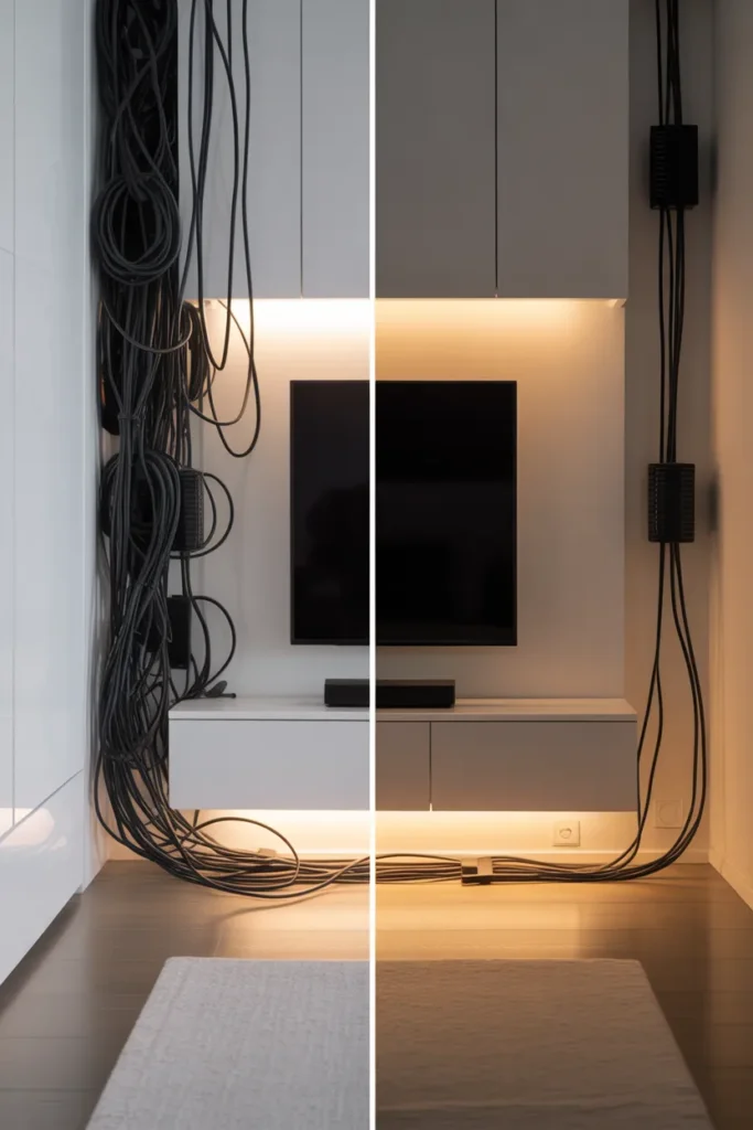 13. Leaving cables visible