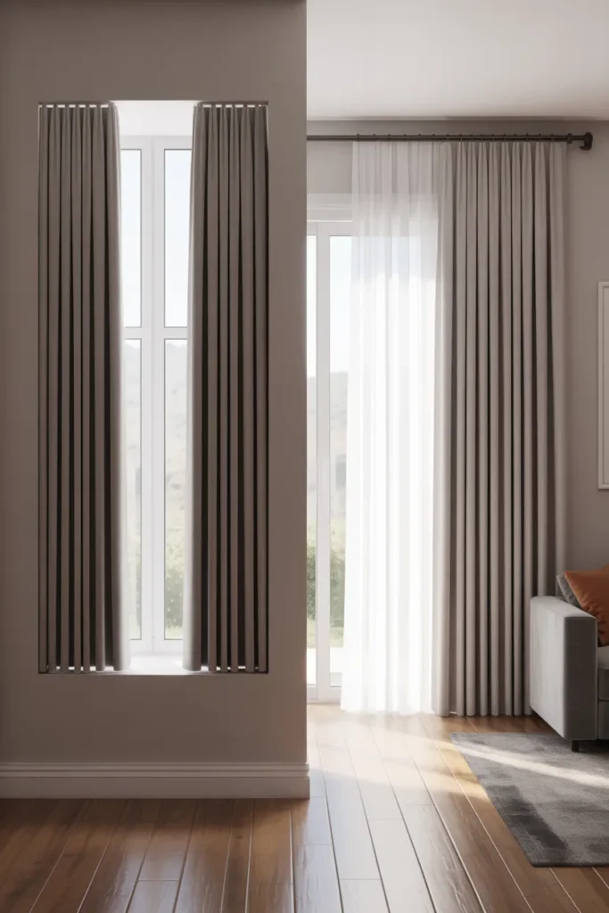 4. Hanging curtains too low