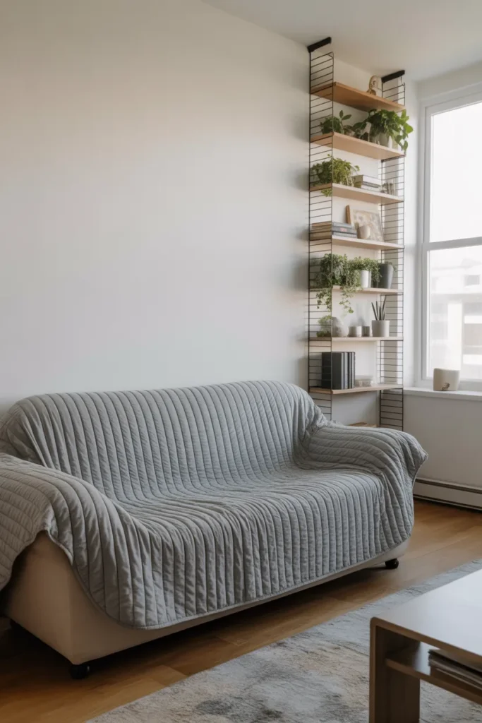 7. Slipcovers That Reshape Ugly Landlord Sofas