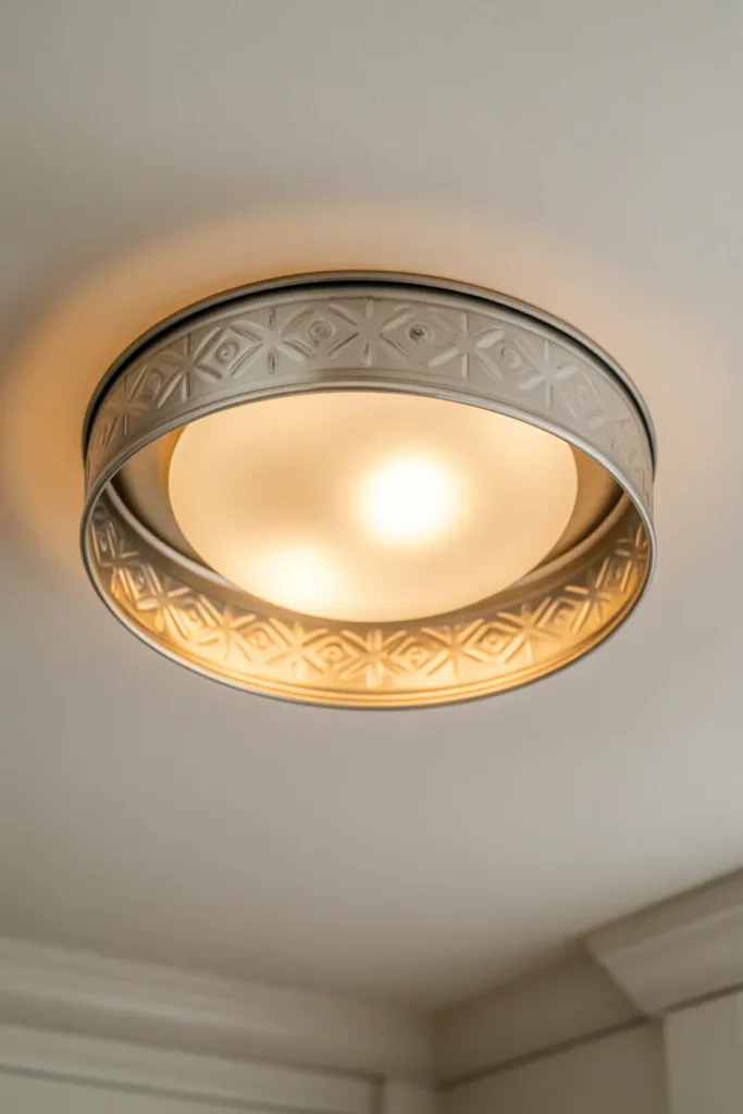 Flush Mount Tin Ceiling Light for Bedrooms