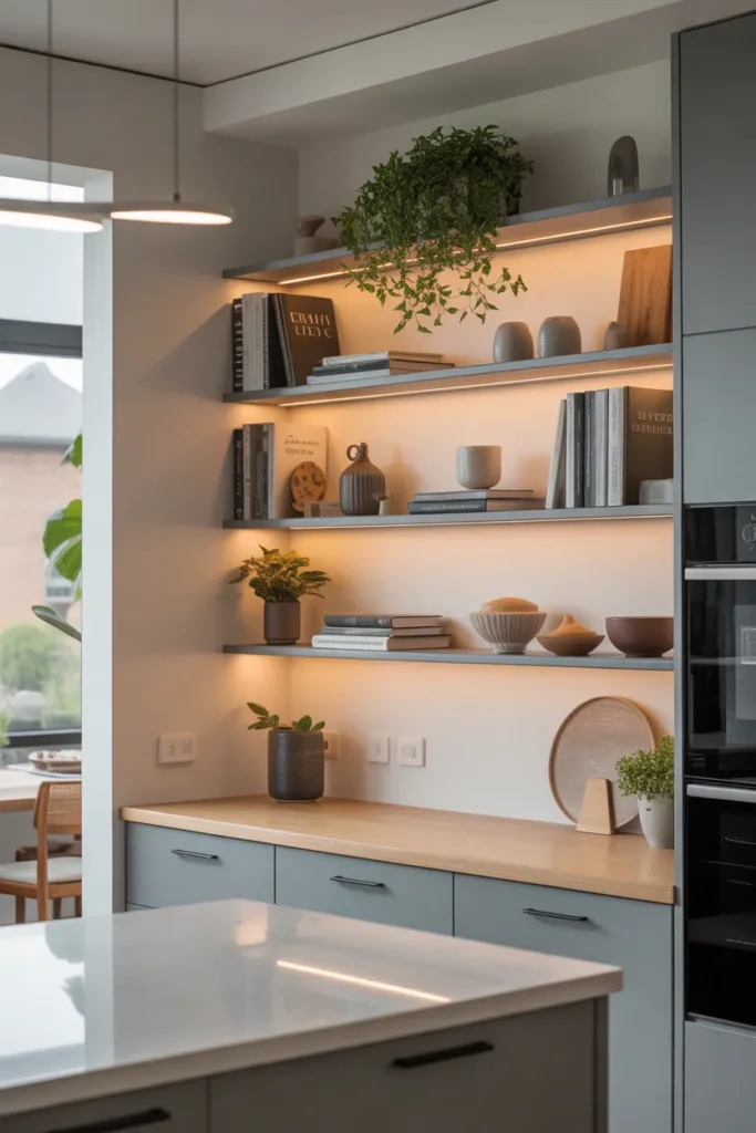 Idea 10: Open Shelving Facing the Dining Room
