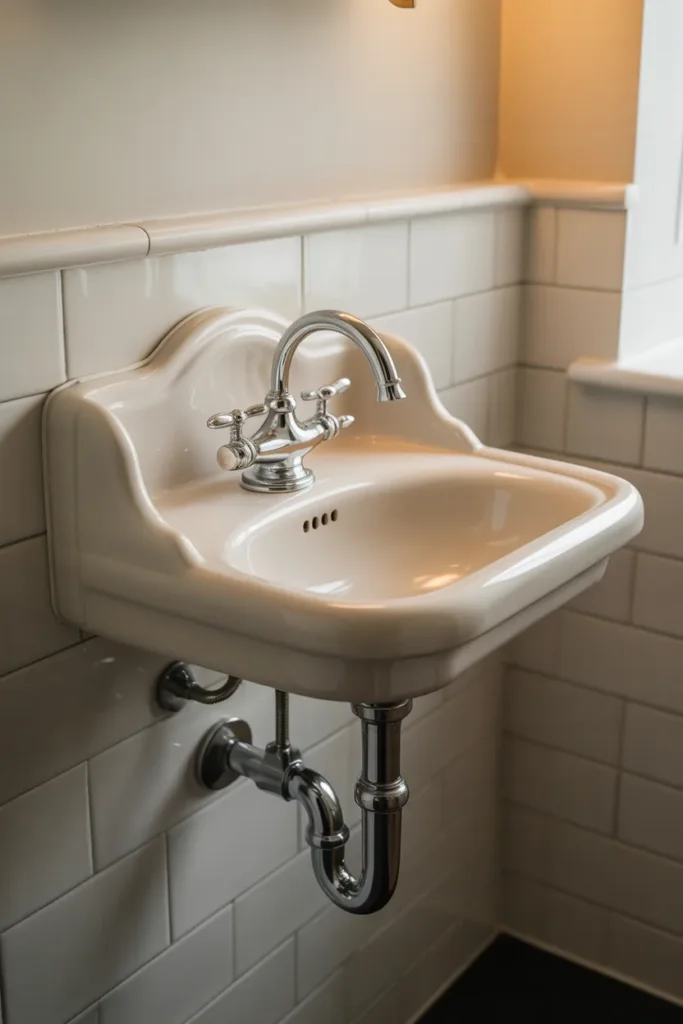 Trend 14. Upcycled Vintage Sinks – Wall-Mounted