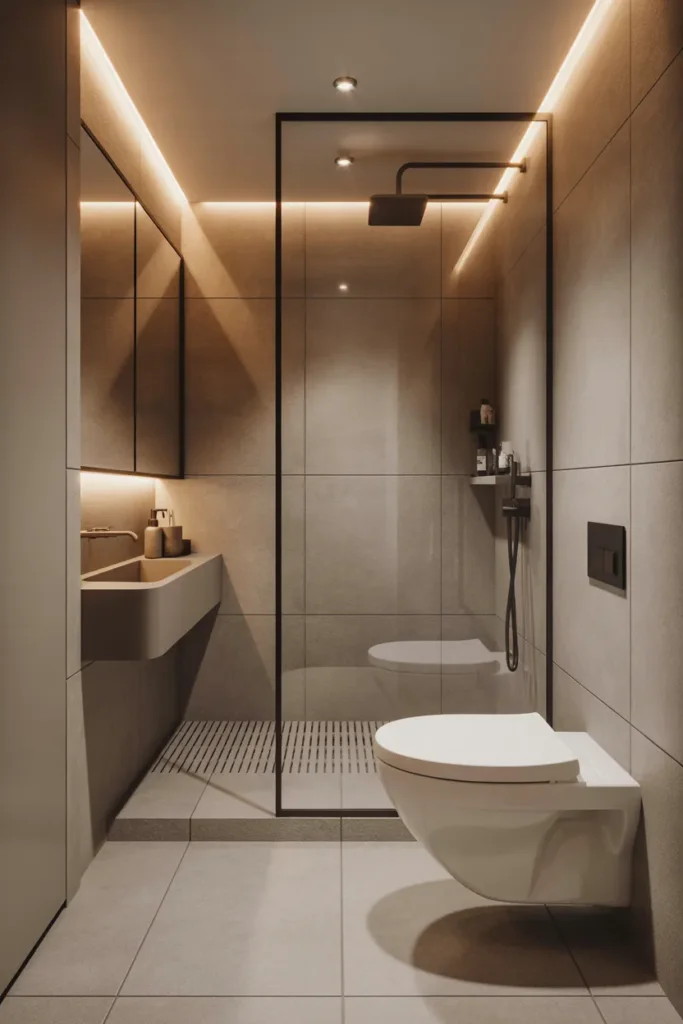 Trend 2. Wet Room Layouts for Small Bathrooms